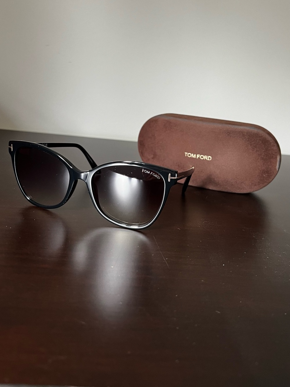 Tom Ford Women's Black Cat-Eye Sunglasses with Gradient Lenses